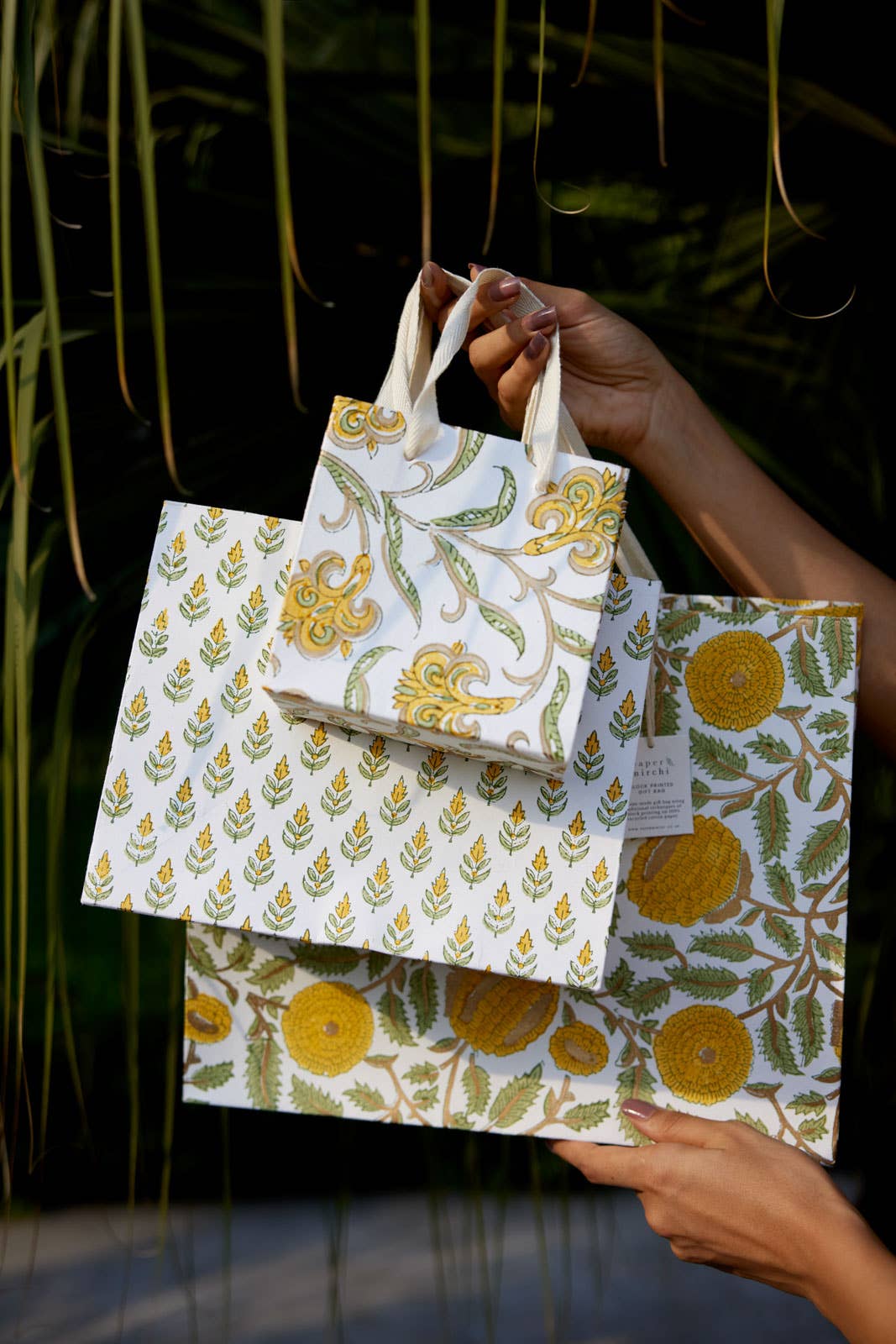 Sunshine Small Hand Block Printed Gift Bag