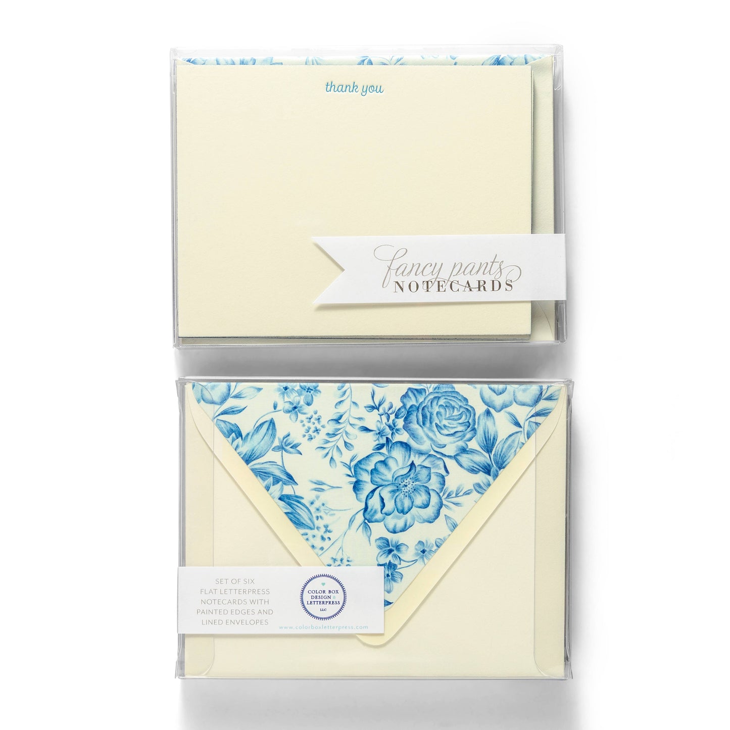 Blue Thank You | Letterpress Flat Notecards