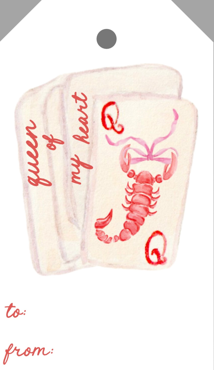 lobster cards valentines gift tags