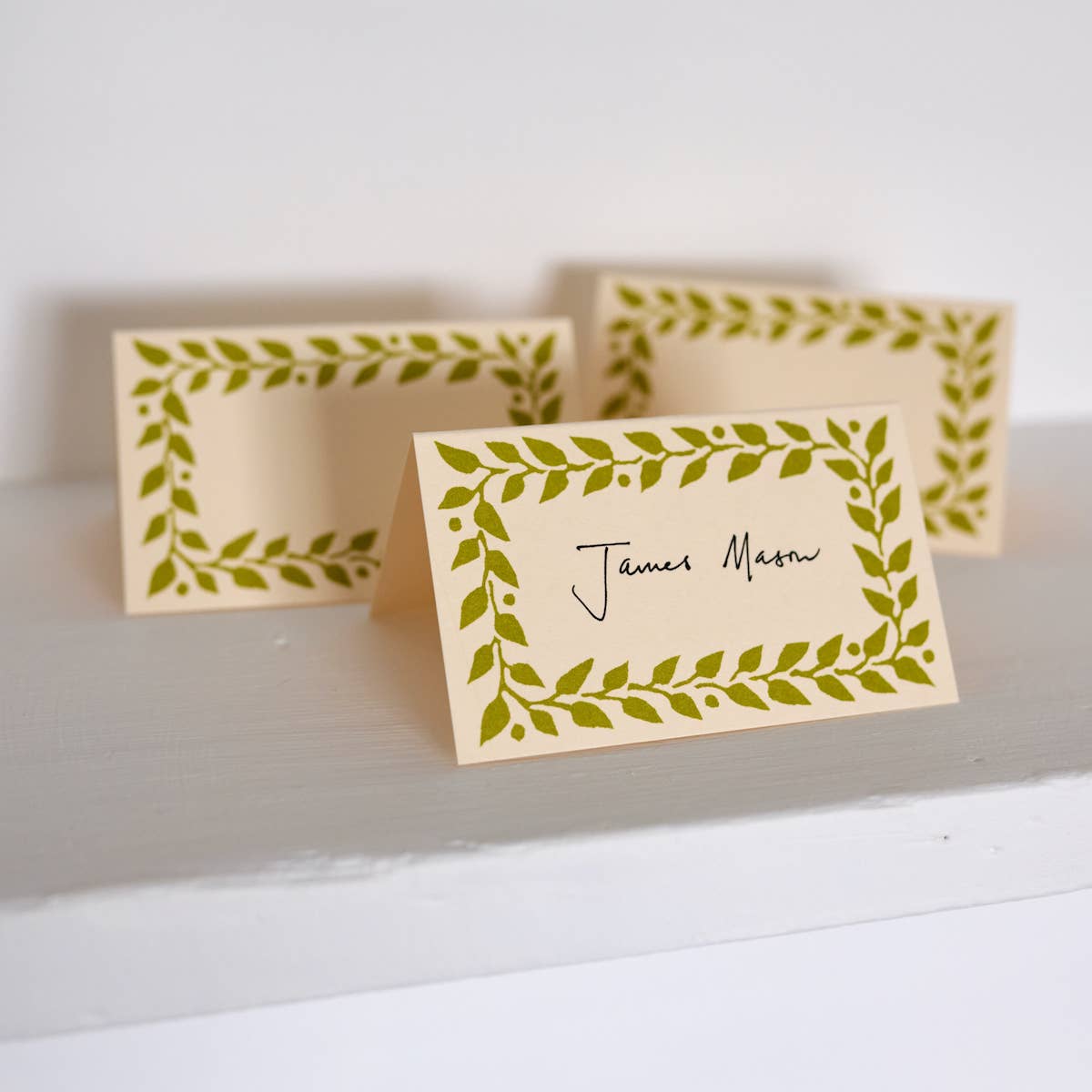Green Place Cards Pack of Twelve Bawden
