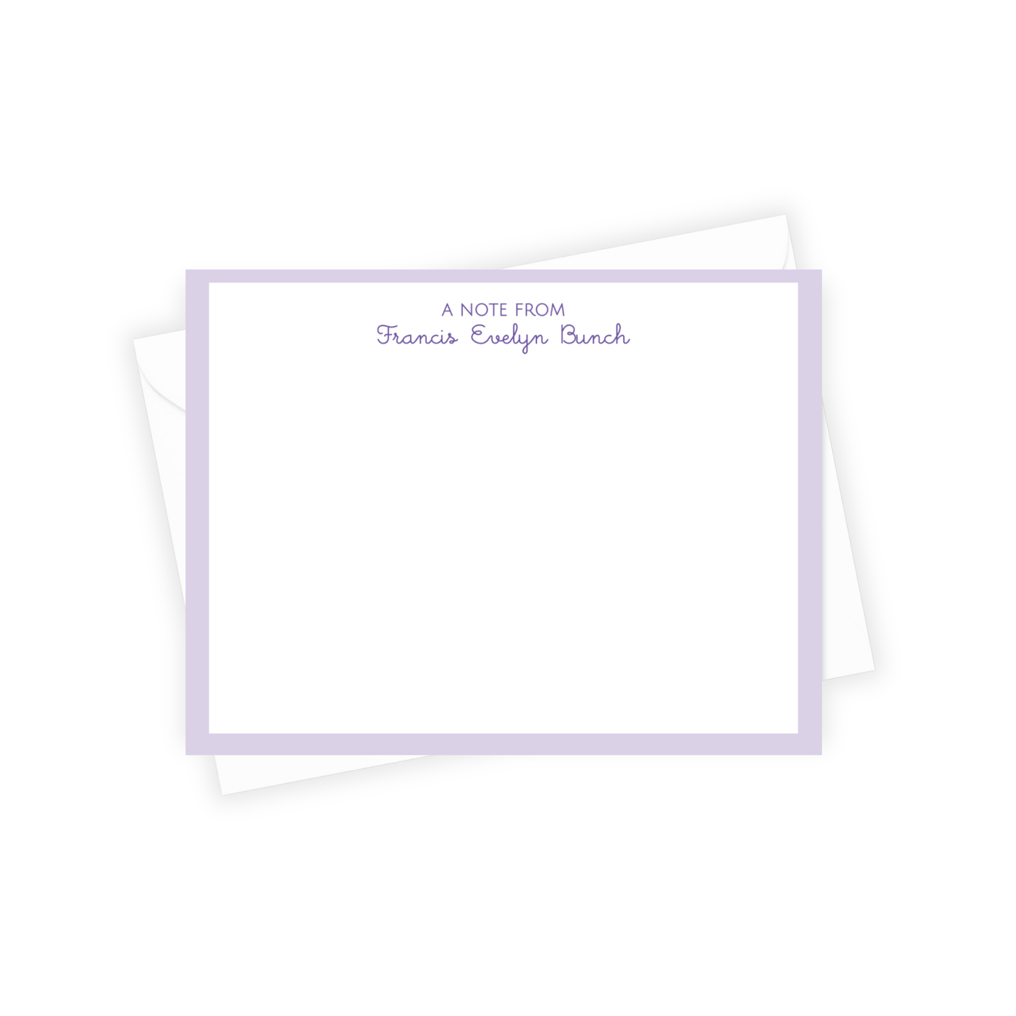 Solid Lilac border stationery