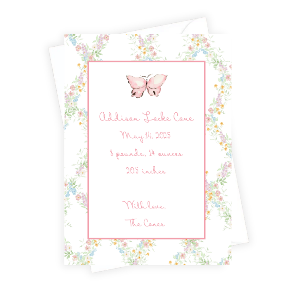 Butterfly Birth Announcement