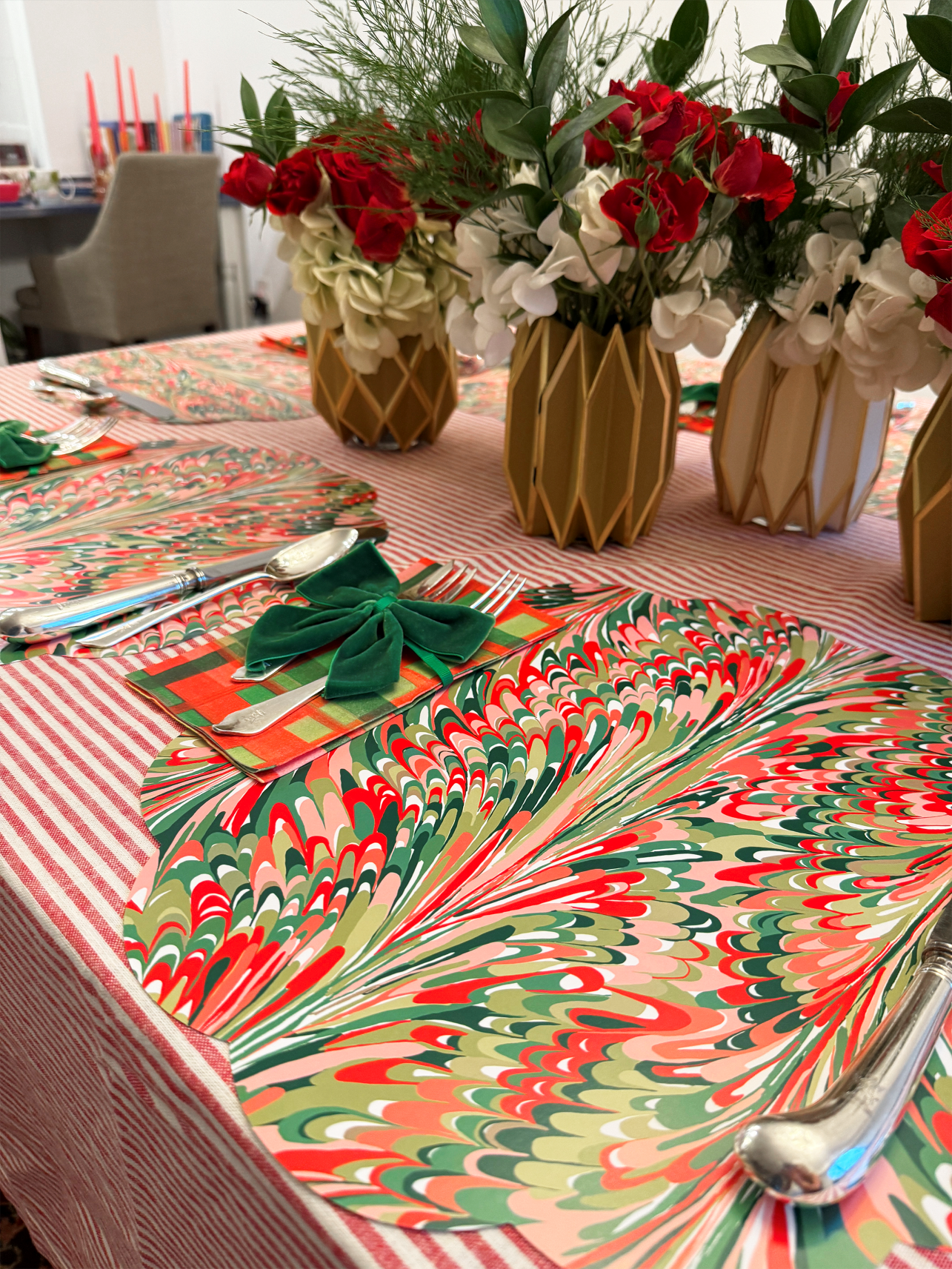 Holiday Plaid Linen-feel Paper Napkin/Guest Towel