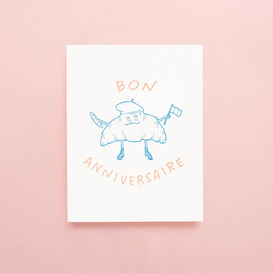 Croissant Birthday - Letterpress Greeting Card