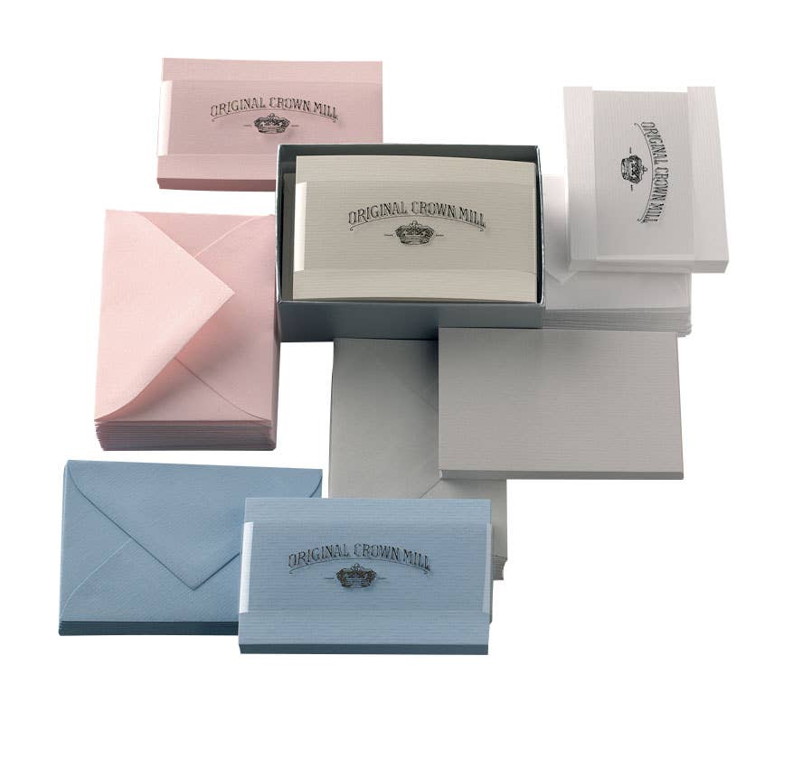 Classic Laid Plain Edge Sheet Correspondence Silver Box