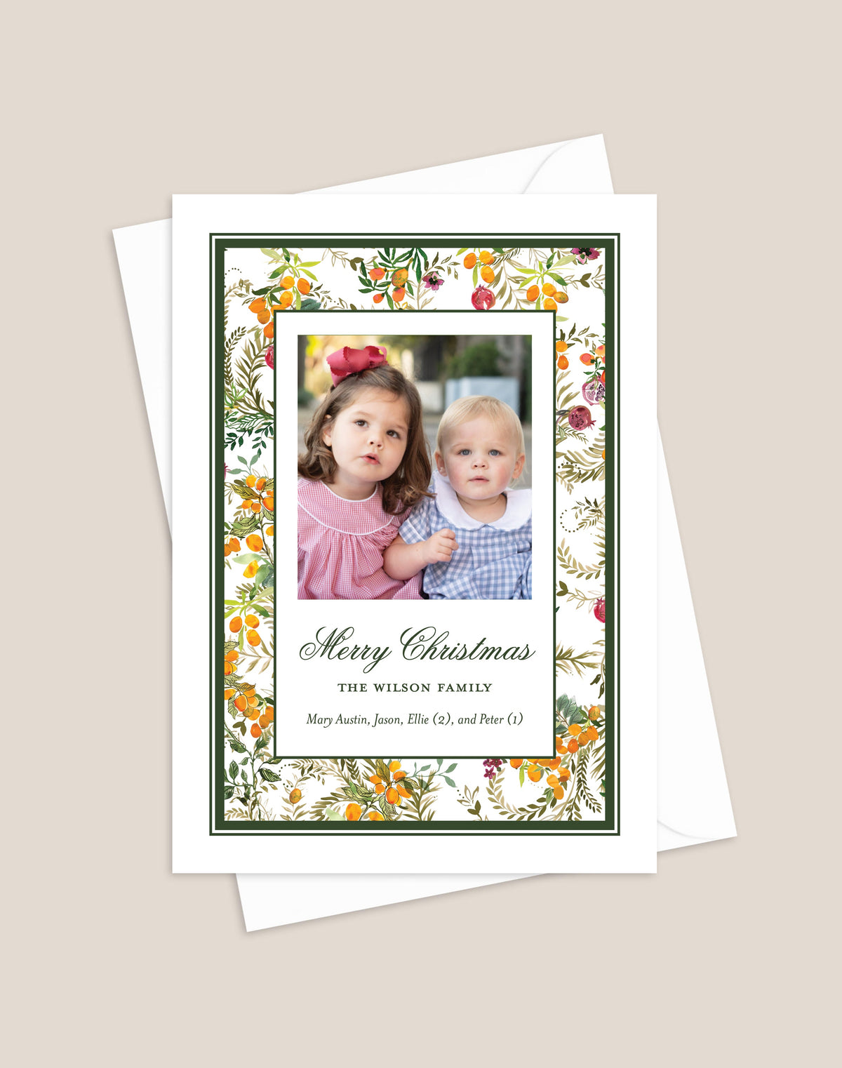 Citrus Noel Border Holiday Card