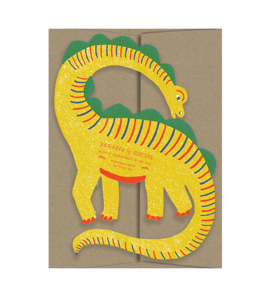 Yellow Dino Die Cut Card