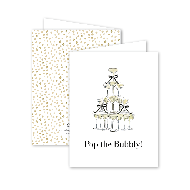 Champagne flute tower card