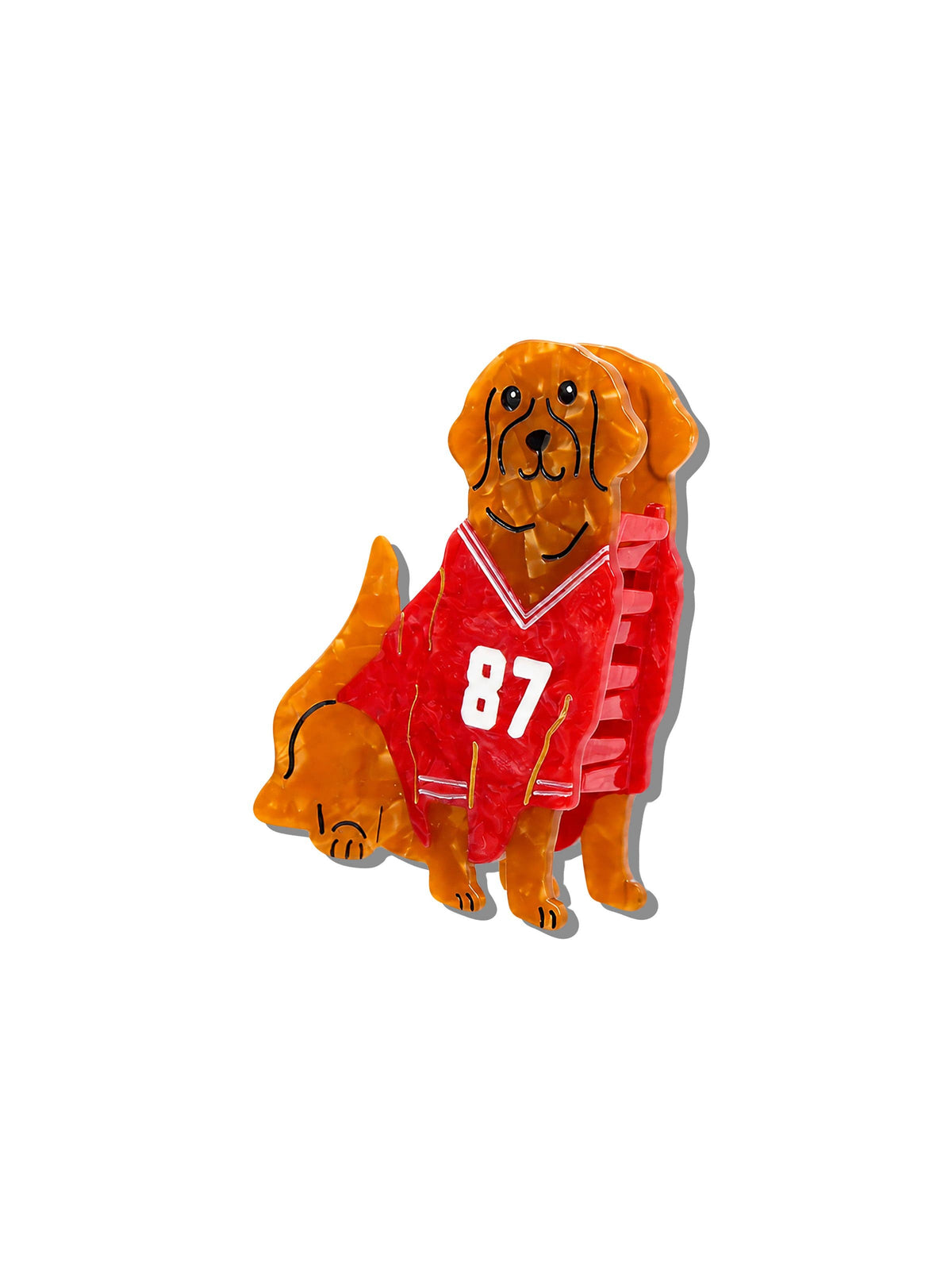Hand-painted Football Dog Claw Hair Clip
