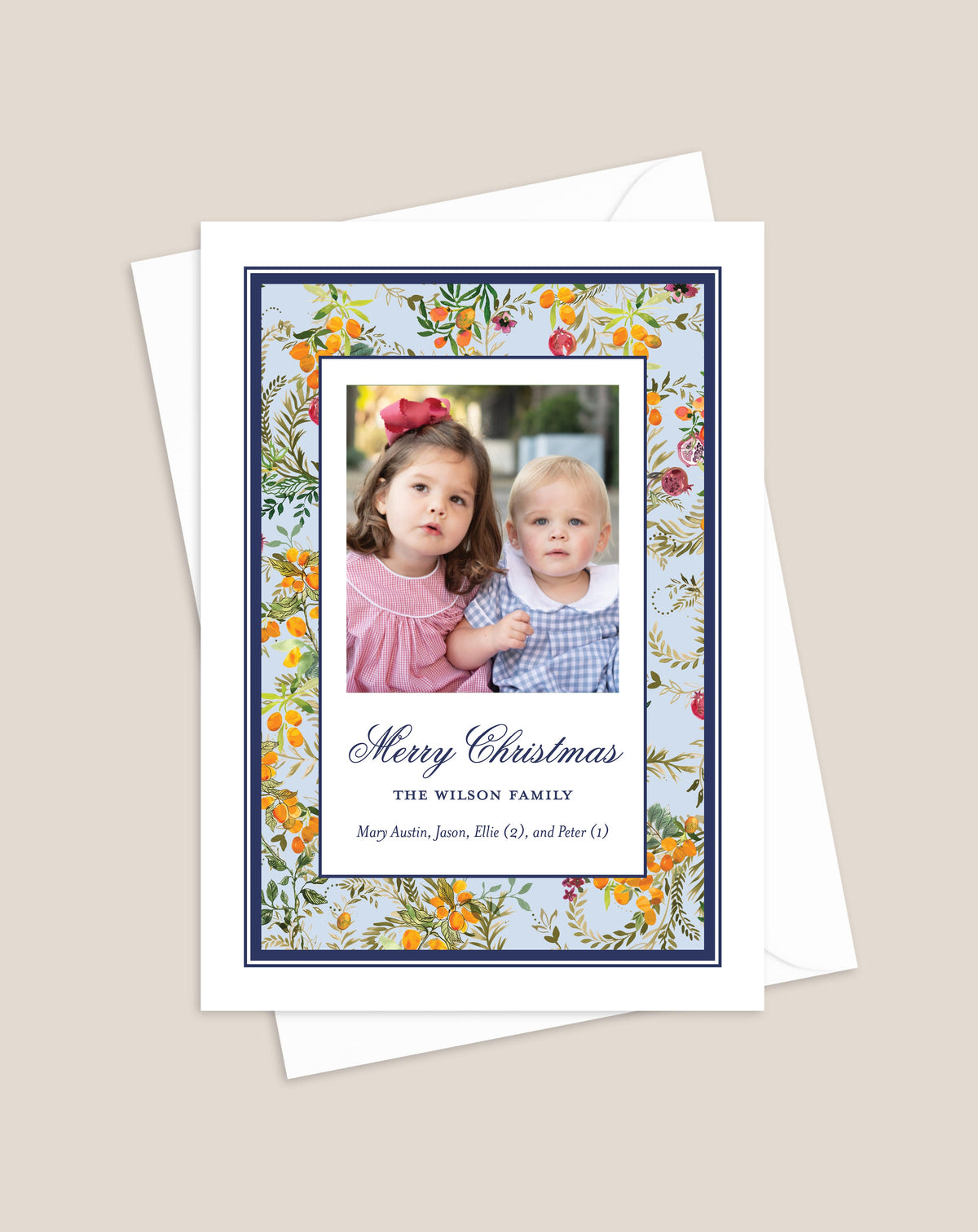 Citrus Noel Border Sky Holiday Card