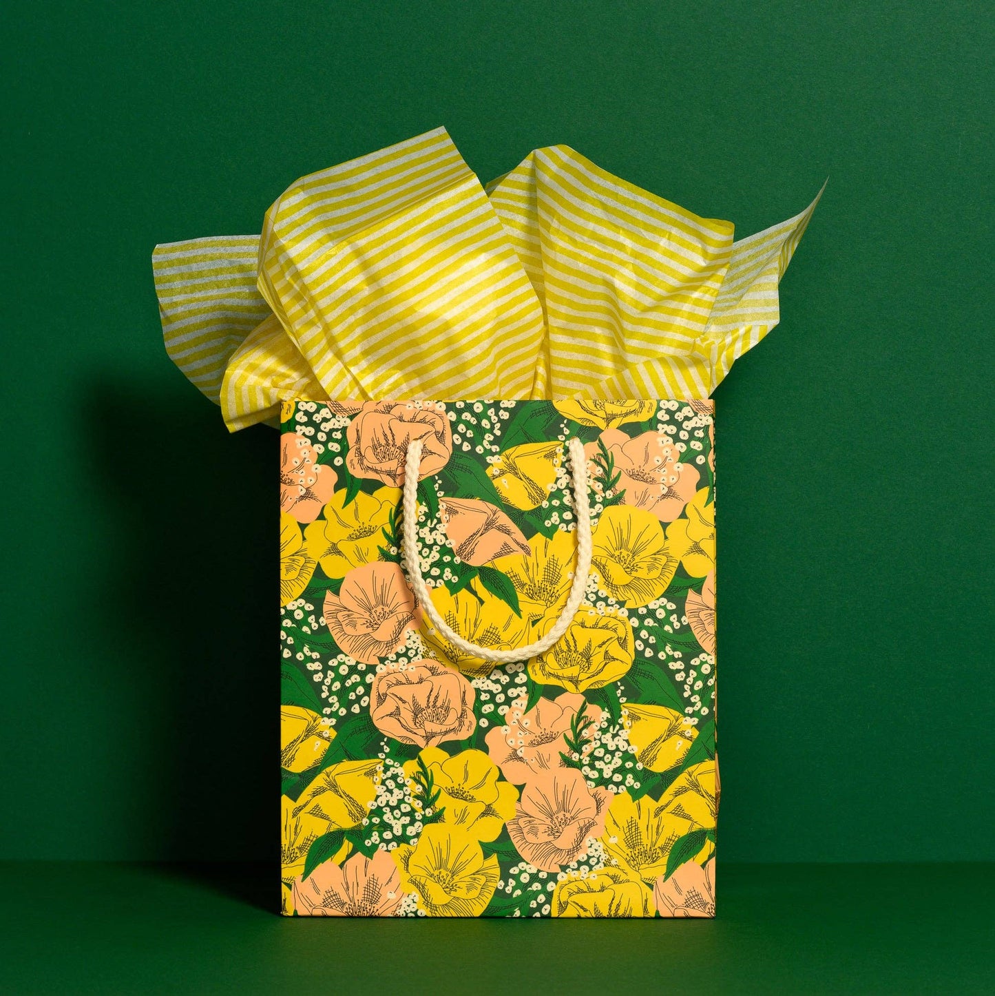 Red Cap Cards - Yellow Stripe tissue paper