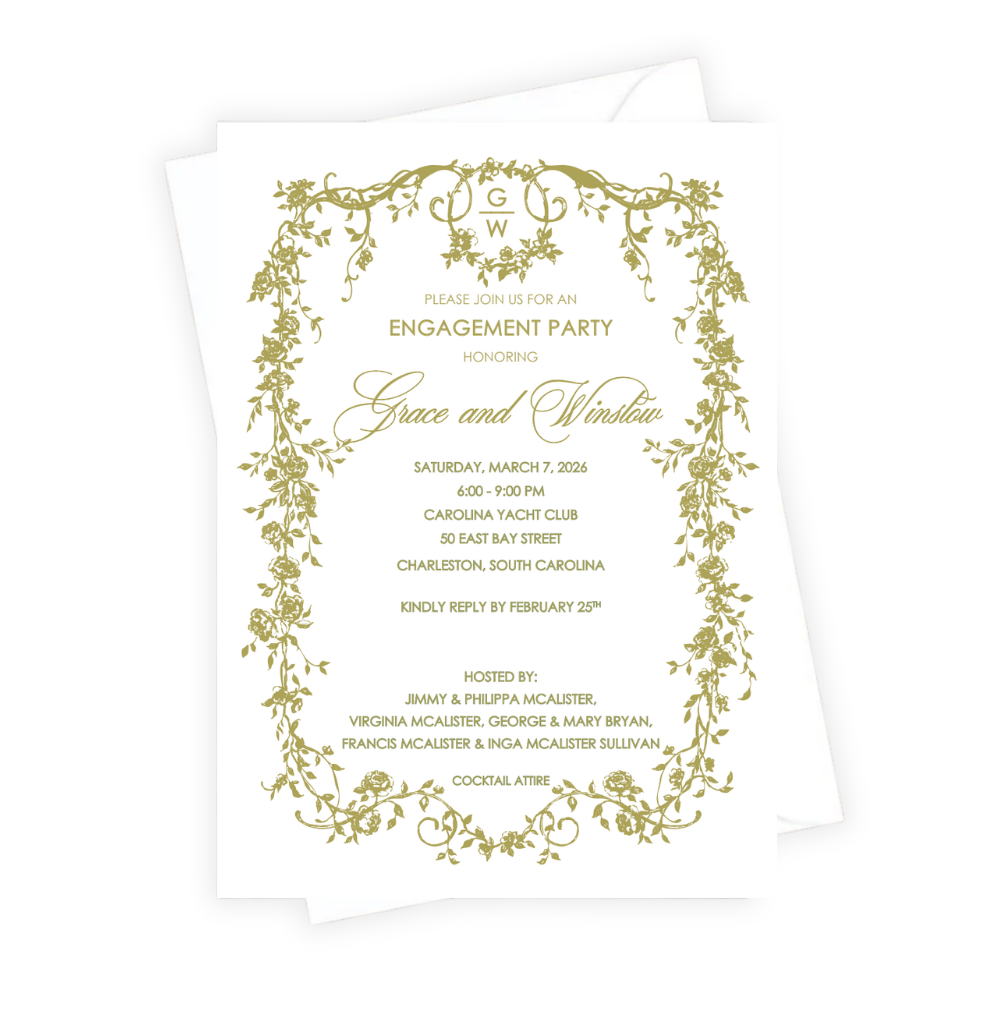 Vine Crest Engagement Party Invitation