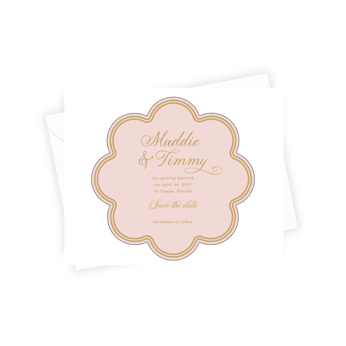 Scalloped Save the Date Invitation