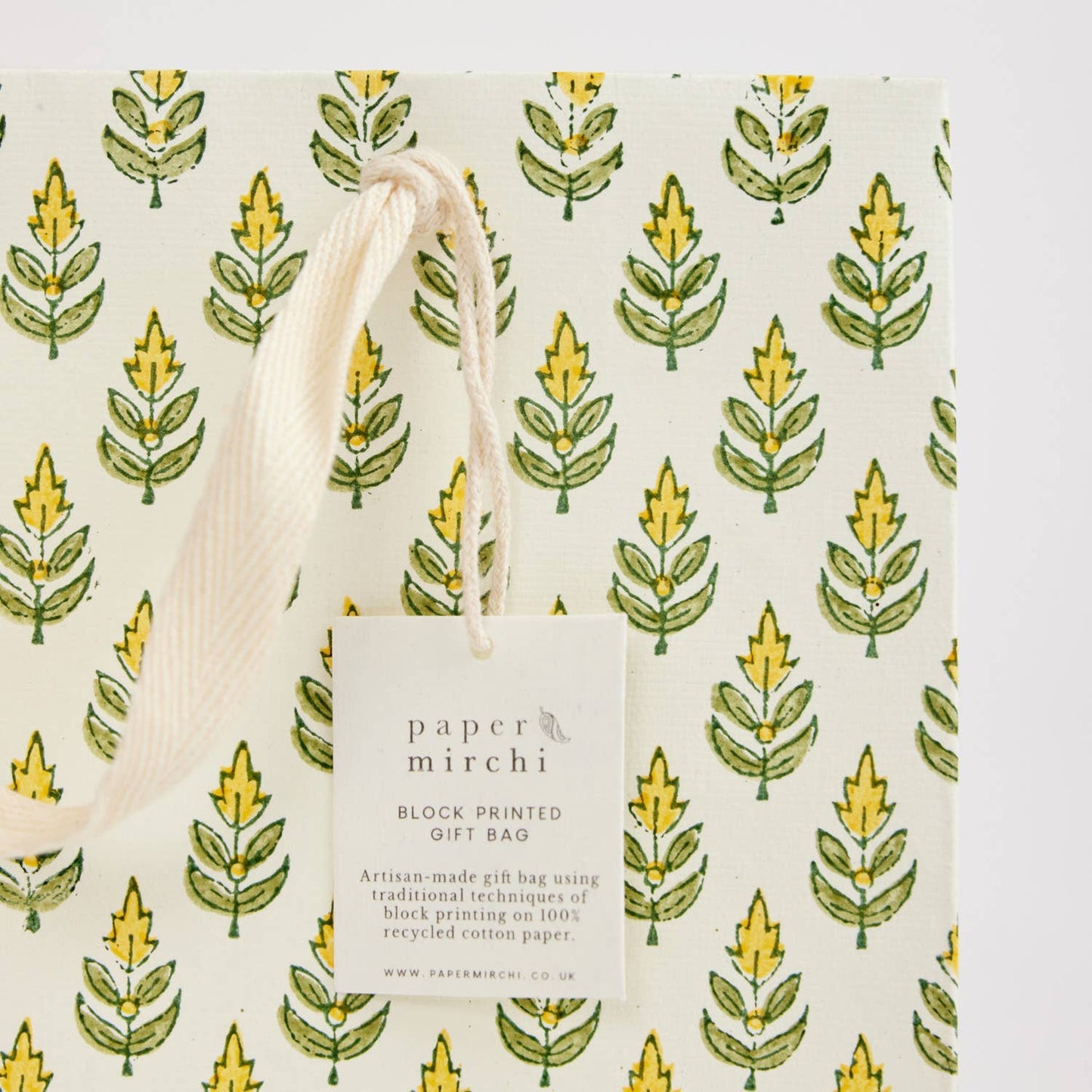 Sunshine Medium Hand Block Printed Gift Bag