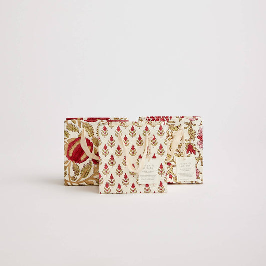 Scarlet Small Hand Block Printed Gift Bags