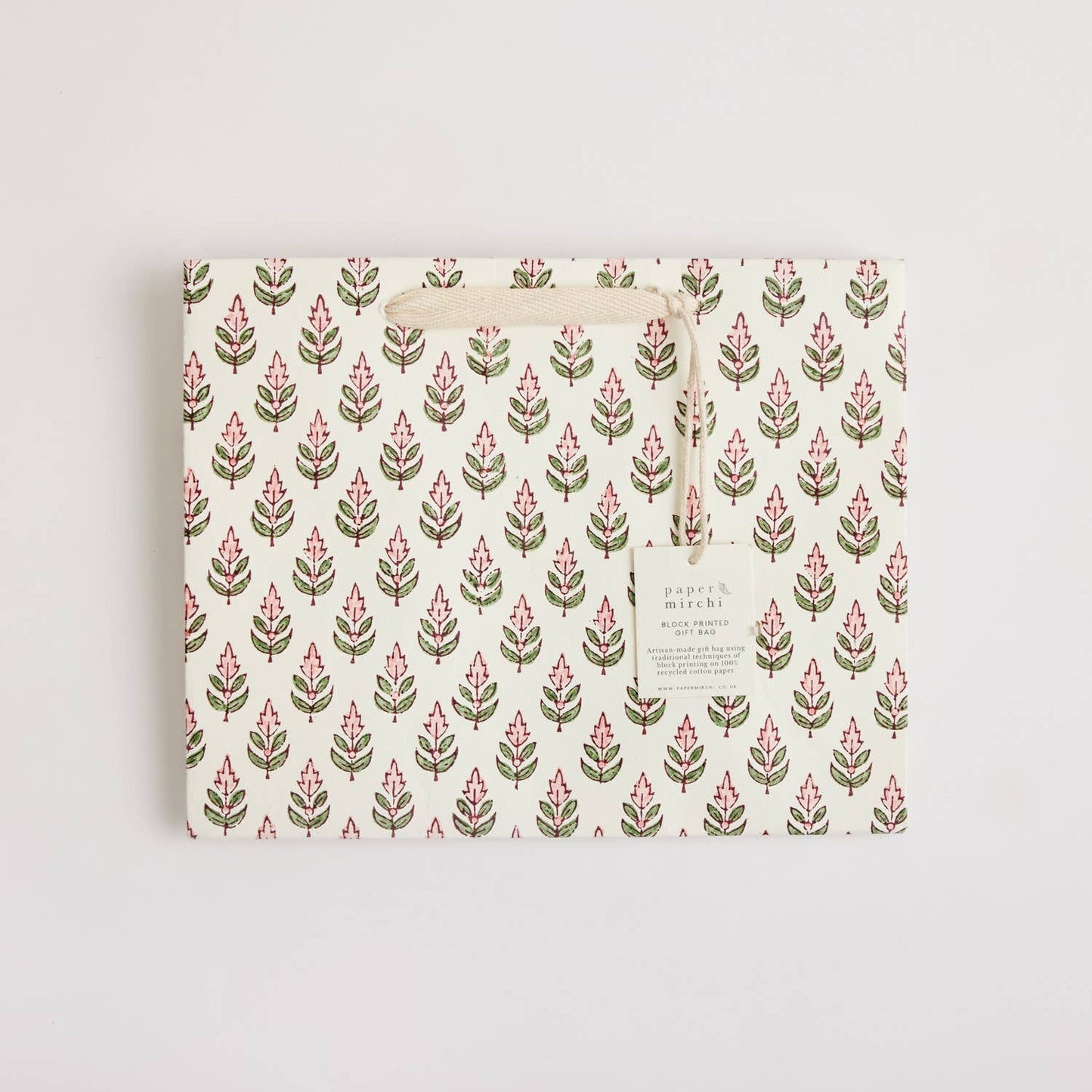 Blush Medium - Hand Block Printed Gift Bag