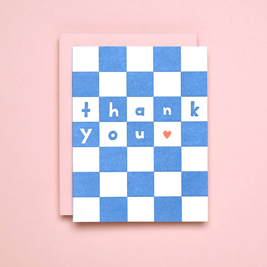 Thank You Checker - Letterpress Greeting Card