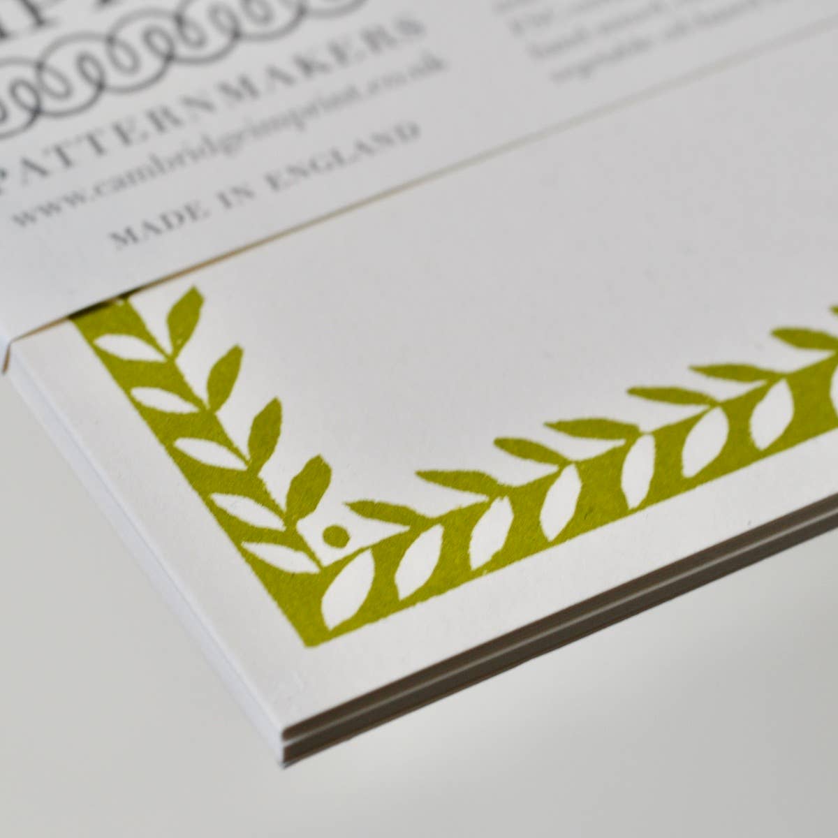 Postcards with Patterned Border in Bawden Green