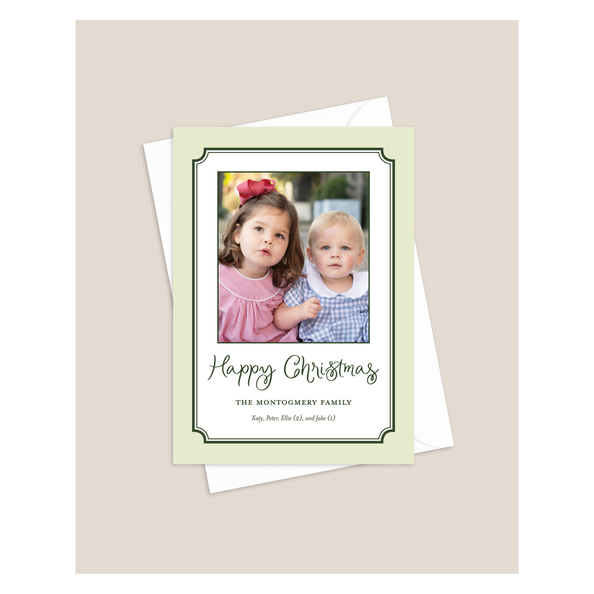 Sweet Green Holiday Card