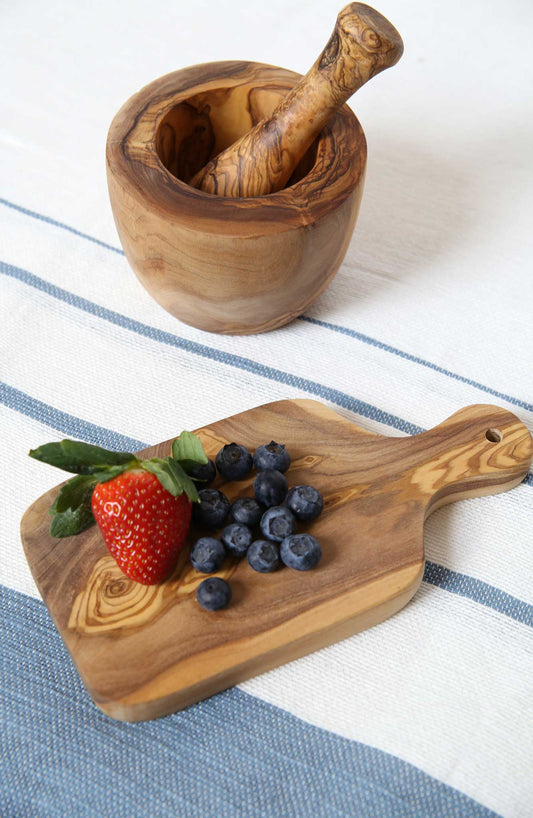 Olive Wood Rustic Small cutting Board 8"
