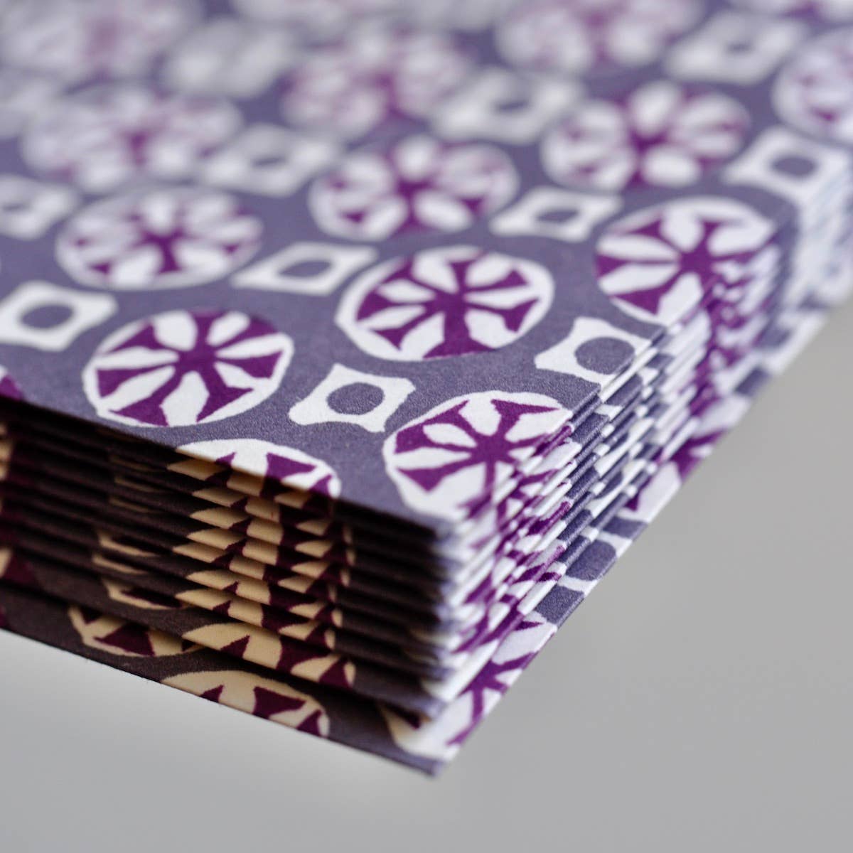 Packet of Ten Patterned Envelopes Sea Urchin French Lavender