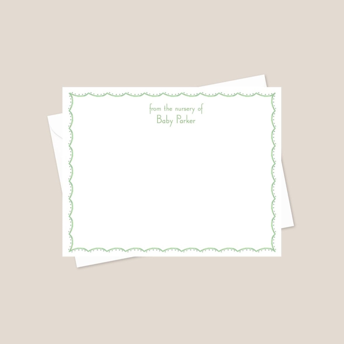 baby stationary
green wavy border
