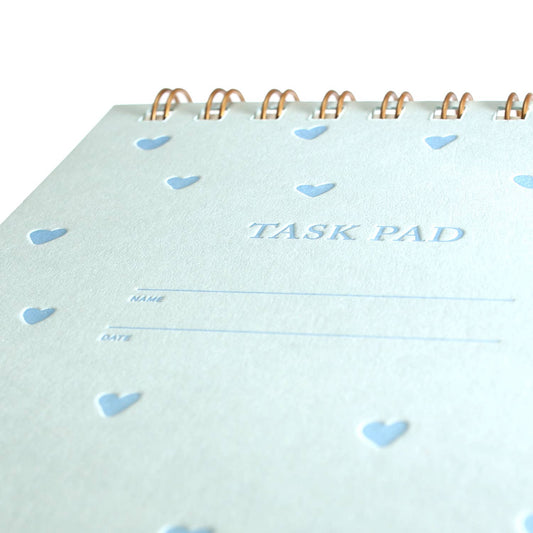 Task Pad Blue Hearts
