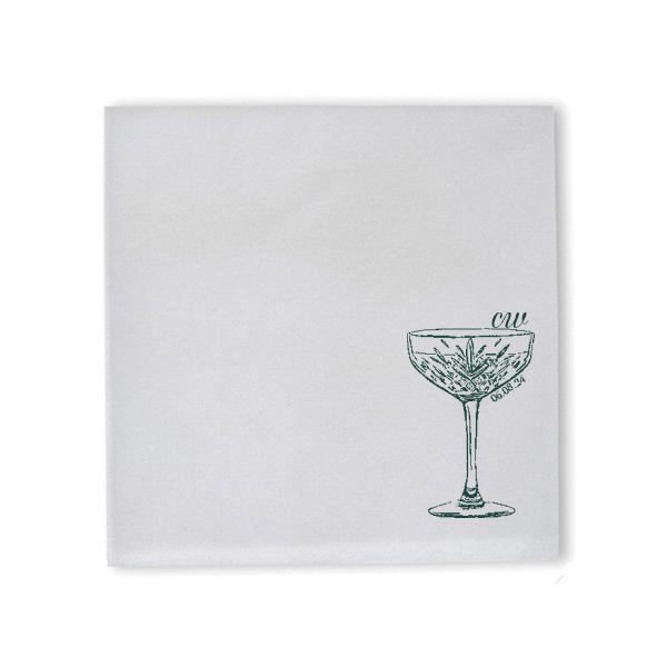 Champagne Glass Custom Napkins