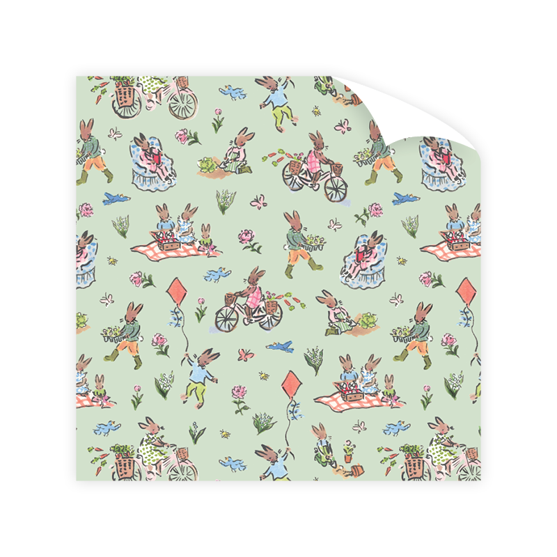 Spring Bunnies Wrapping Paper Roll