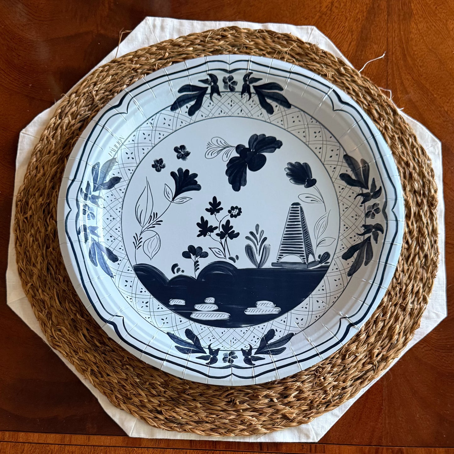 Sky and Navy Beachside Pavilion Dinner Plate - 8 pack