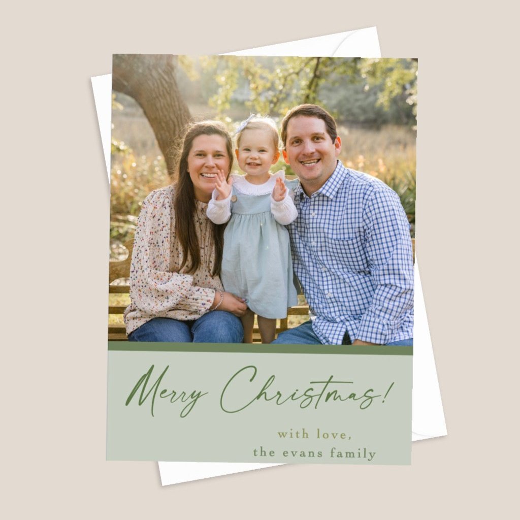 green text Christmas card