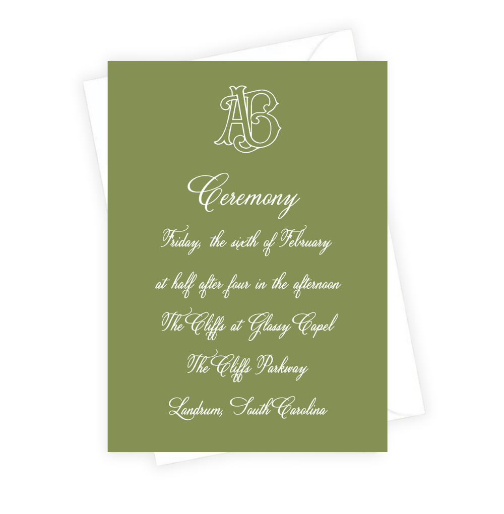 Green Ceremony Invitation