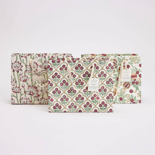 Cherry Medium Hand Block Printed Gift Bag