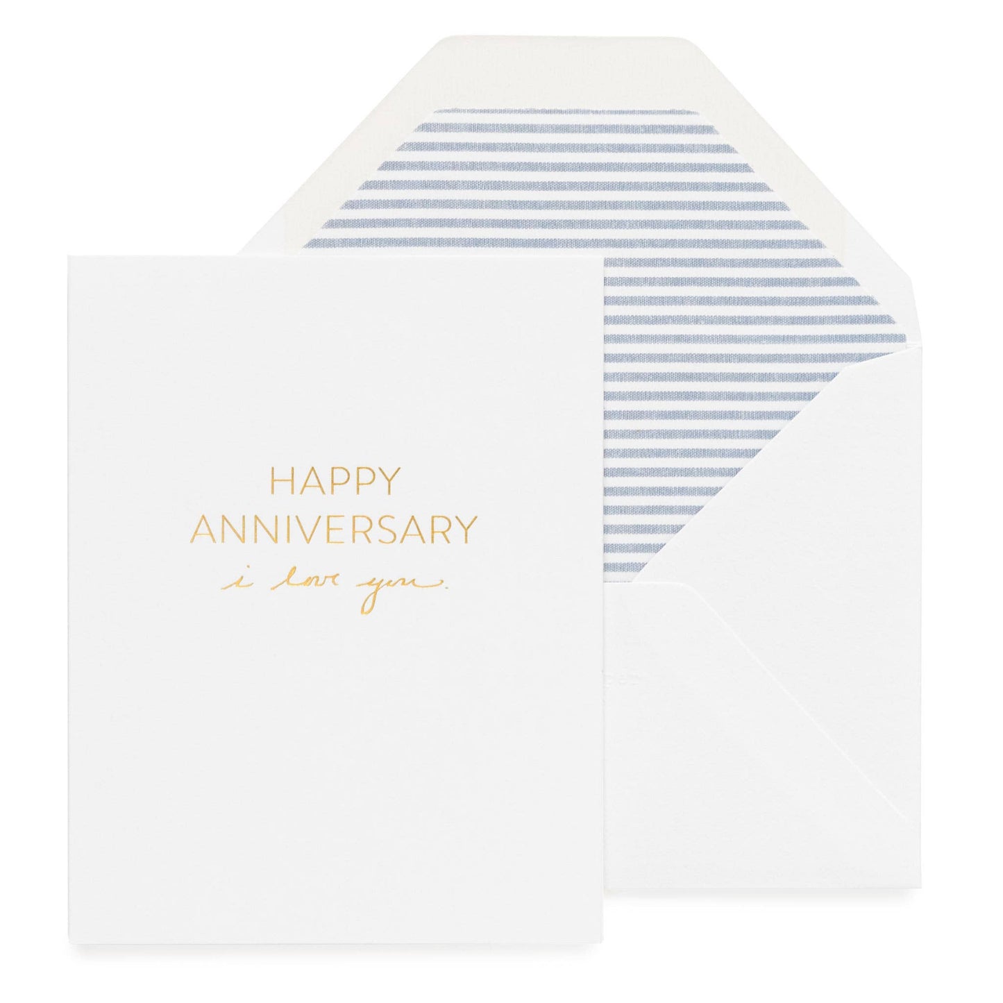 gold script anniversary card