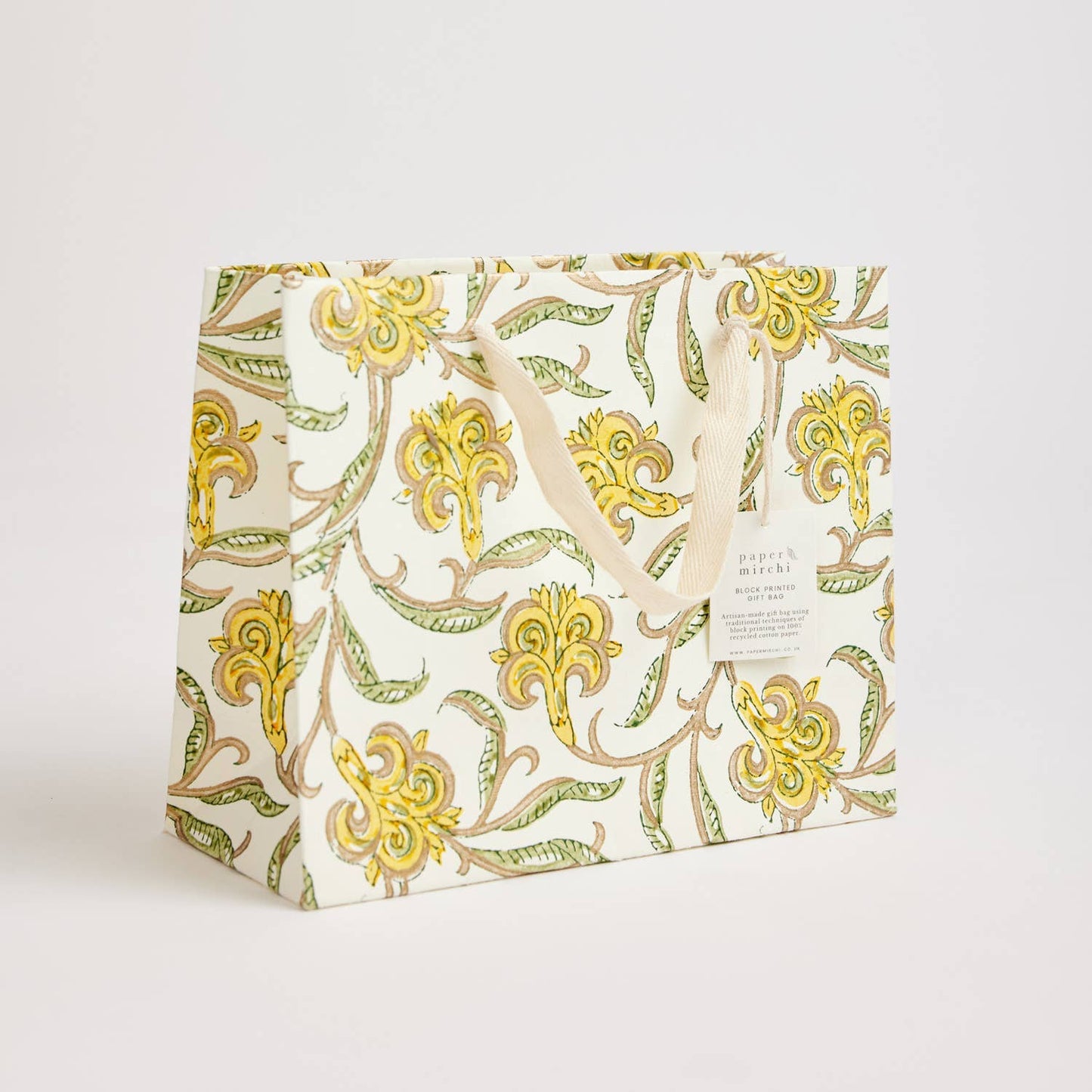 Sunshine Medium Hand Block Printed Gift Bag