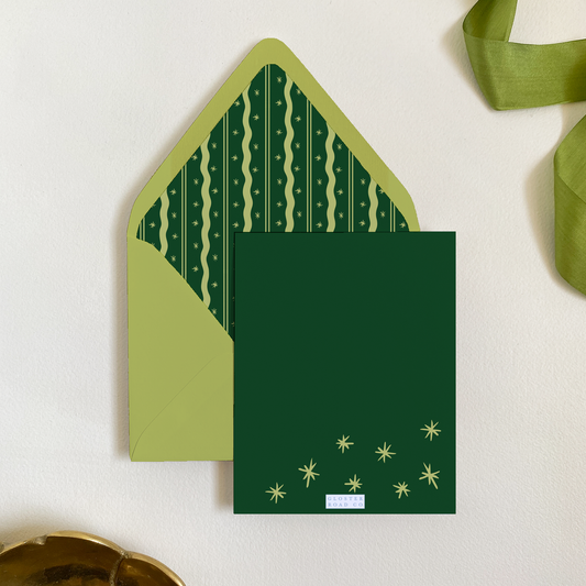 Gloster Road - Merry Merry Greeting Card Set, Chartreuse and Forest