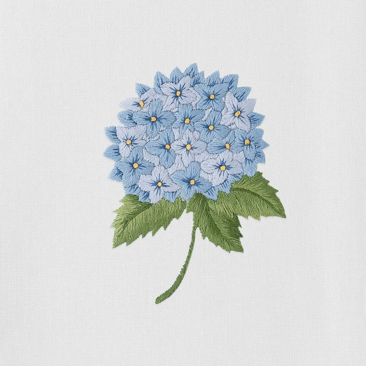 Hydrangea Blue Hemstitched Towel
