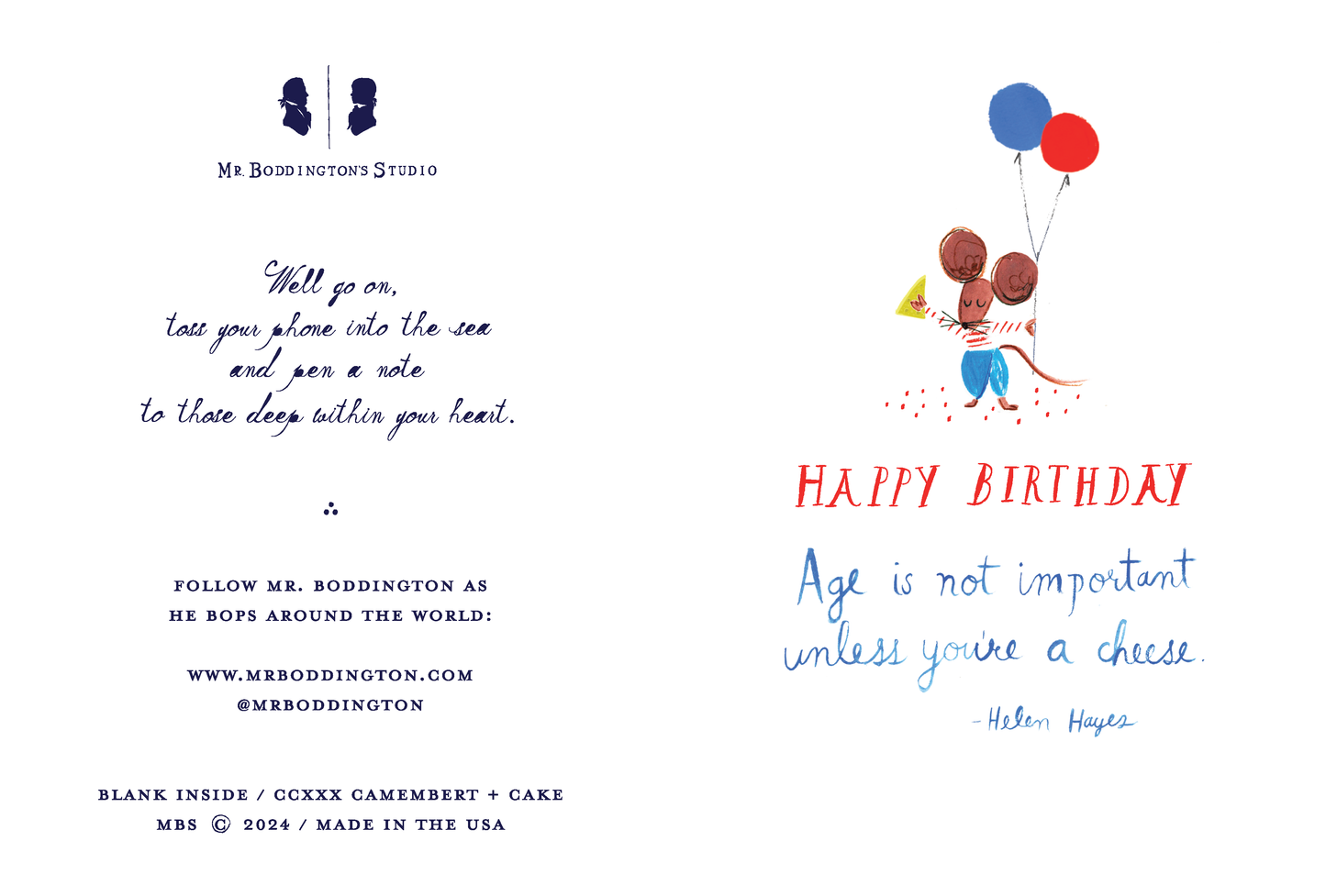 Camembert and Cake - Birthday Greeting Card