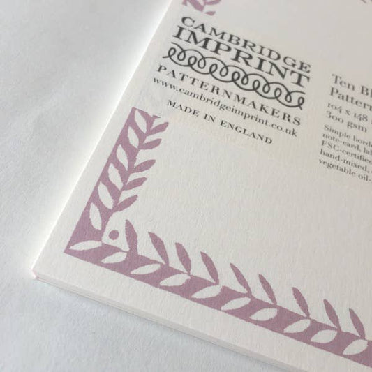 Cambridge Imprint pattern book with leaf design on a white background