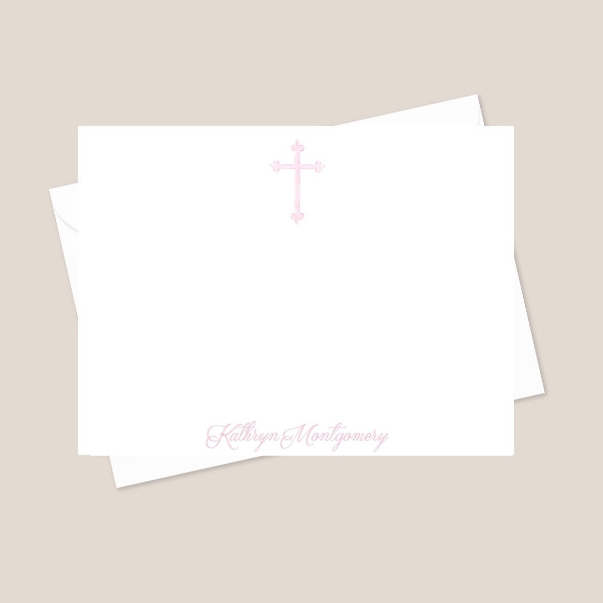 pink cross note cards