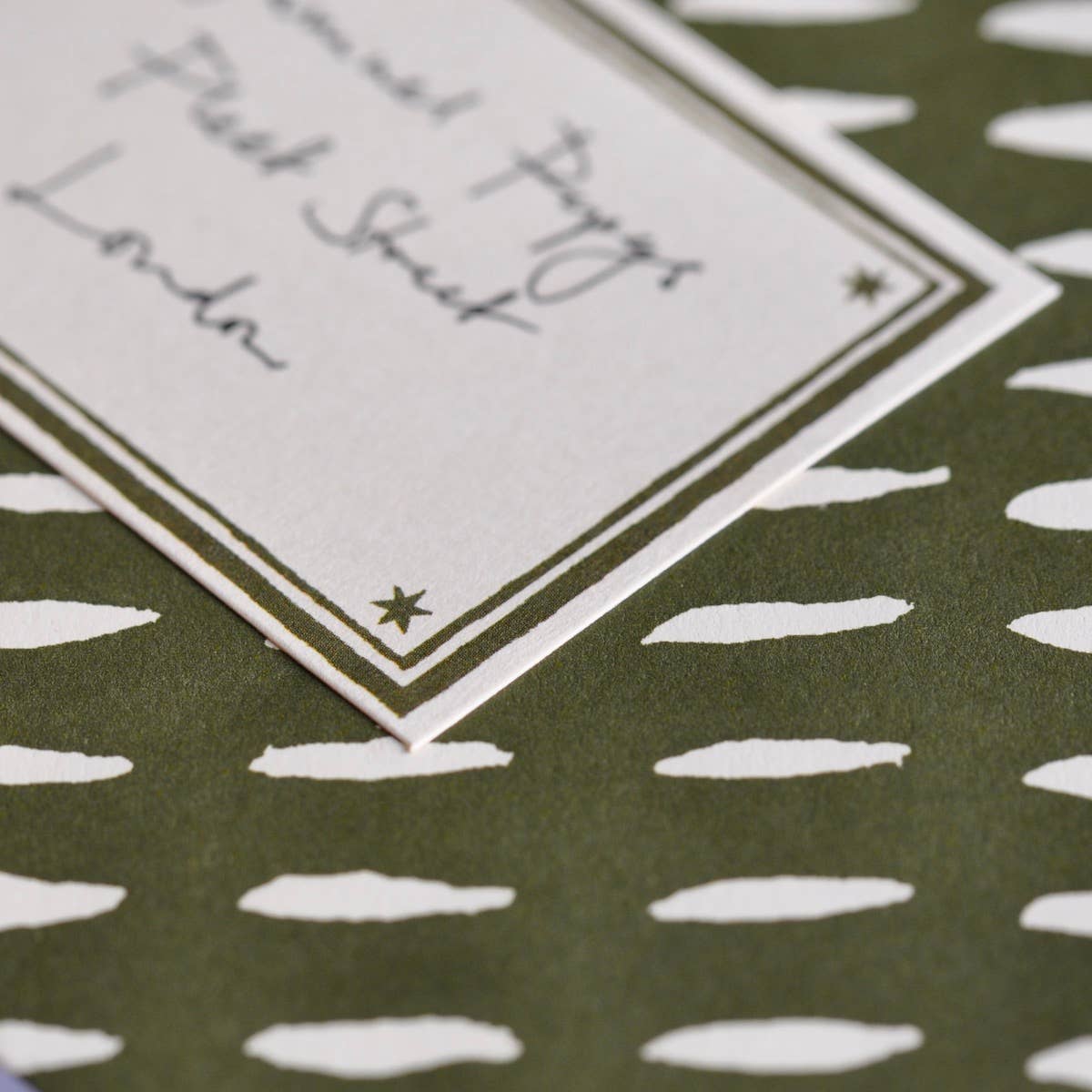 Packet of Ten Patterned Envelopes Seed Olive