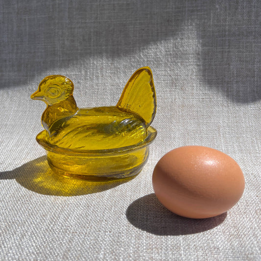 Nesting Hen Bowl - HONEY YELLOW | Hand Blown Glass