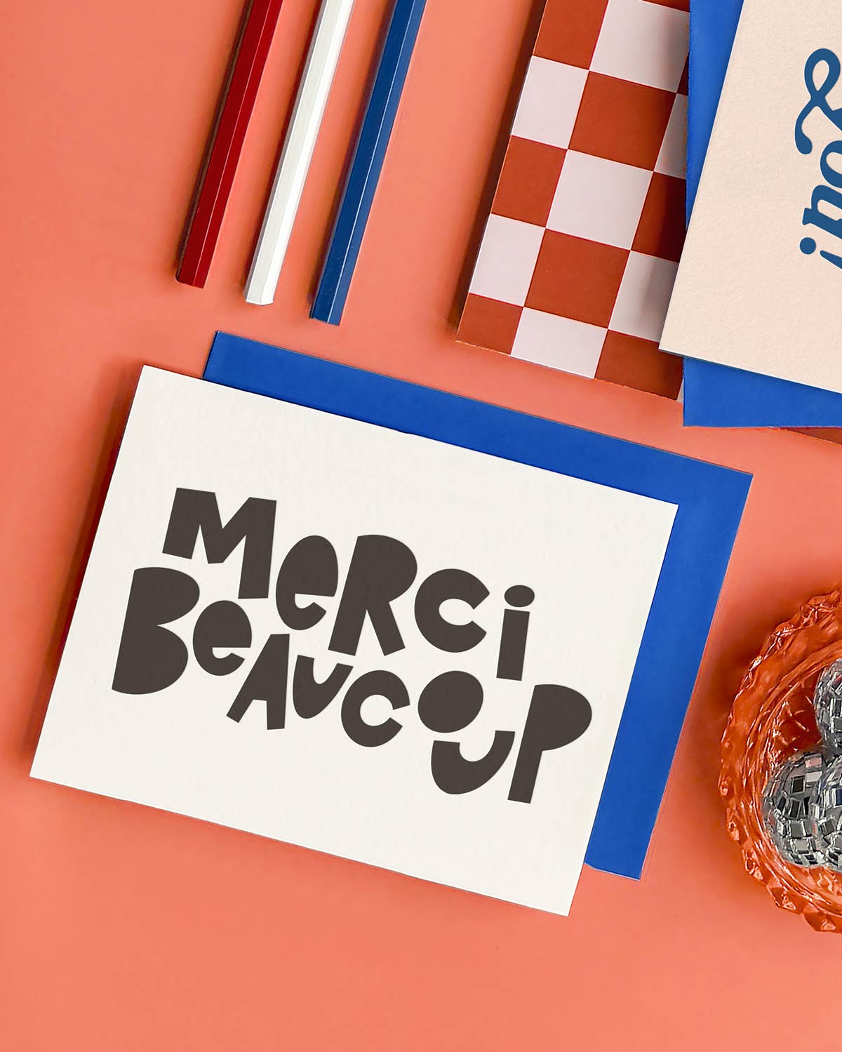 Dahlia Press - Merci Beaucoup, Letterpress Thank You Greeting Card