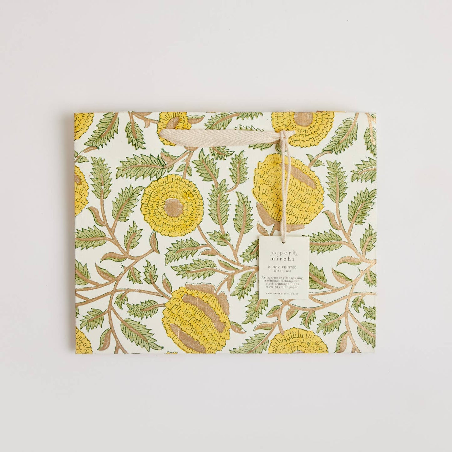 Sunshine Medium Hand Block Printed Gift Bag