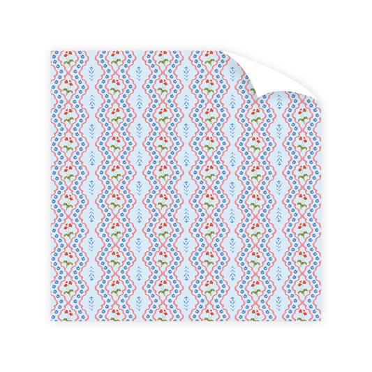 Lamia Damask Blue Wrapping Paper Roll*cannot ship*