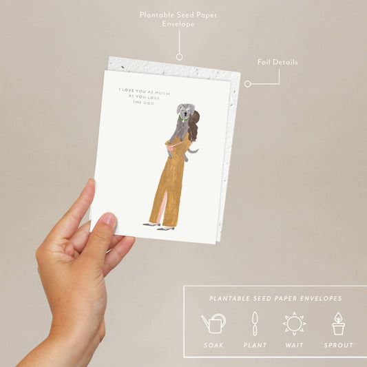 Girl and Dog Love + Friendship Card