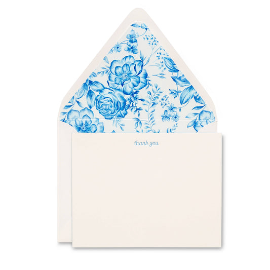 Blue Thank You | Letterpress Flat Notecards