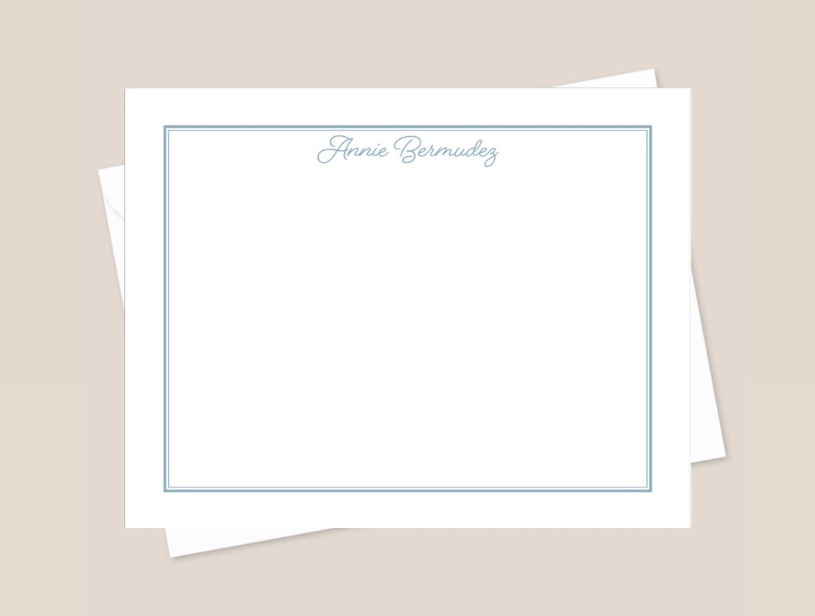Bermuden Blue Border Stationery