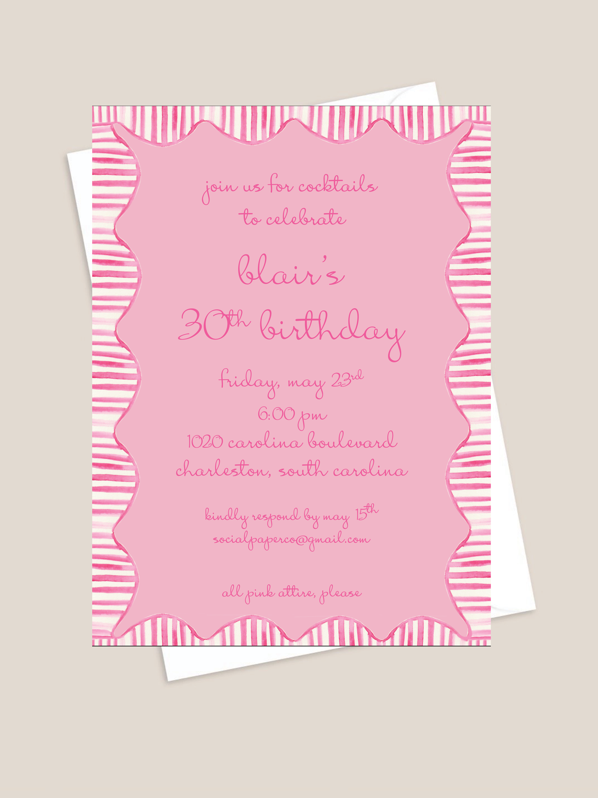 Girly Swirly Birthday Invitation