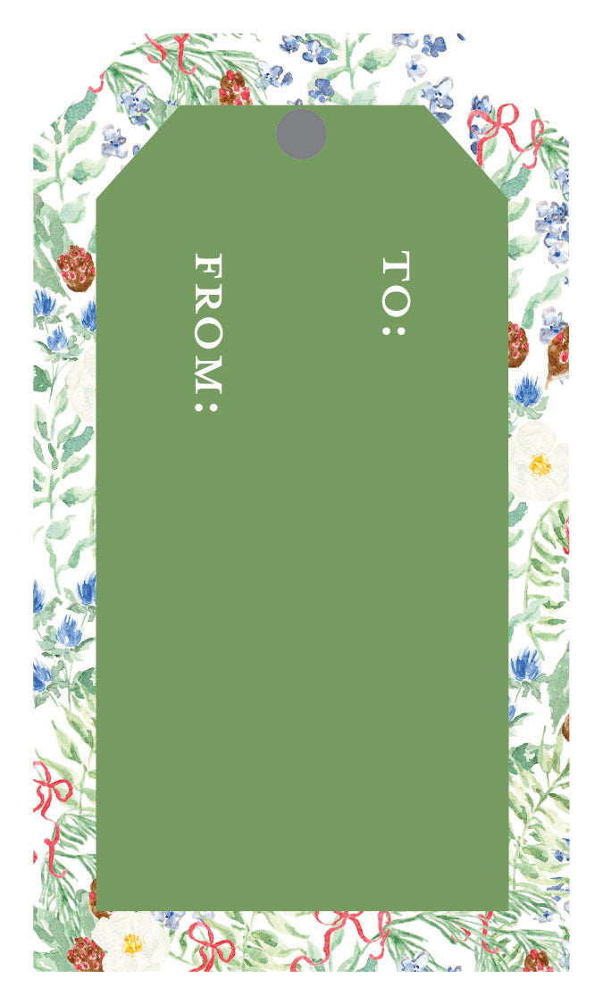 Christmas Floral Hanging Holiday Tag